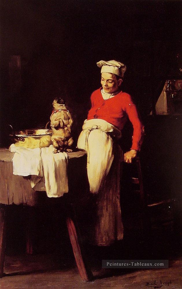 Le cuisinier et le carlin Joseph Claude Bail Peintures à l'huile
